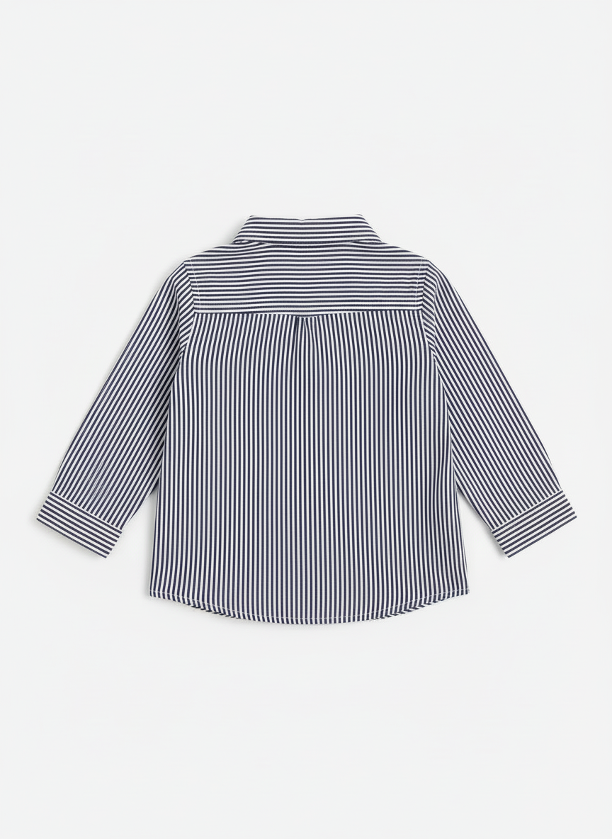 Camisa rayas azul y blanco bebé